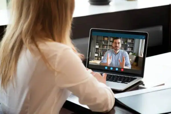 image of woman attending online mediation Hereford speak to our team today!