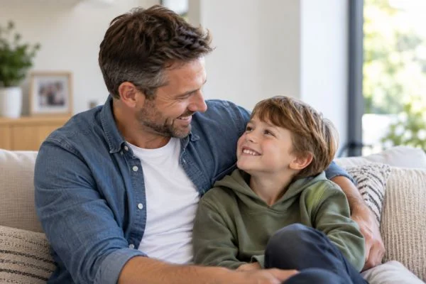 father and child happy - child maintenance mediation Hereford